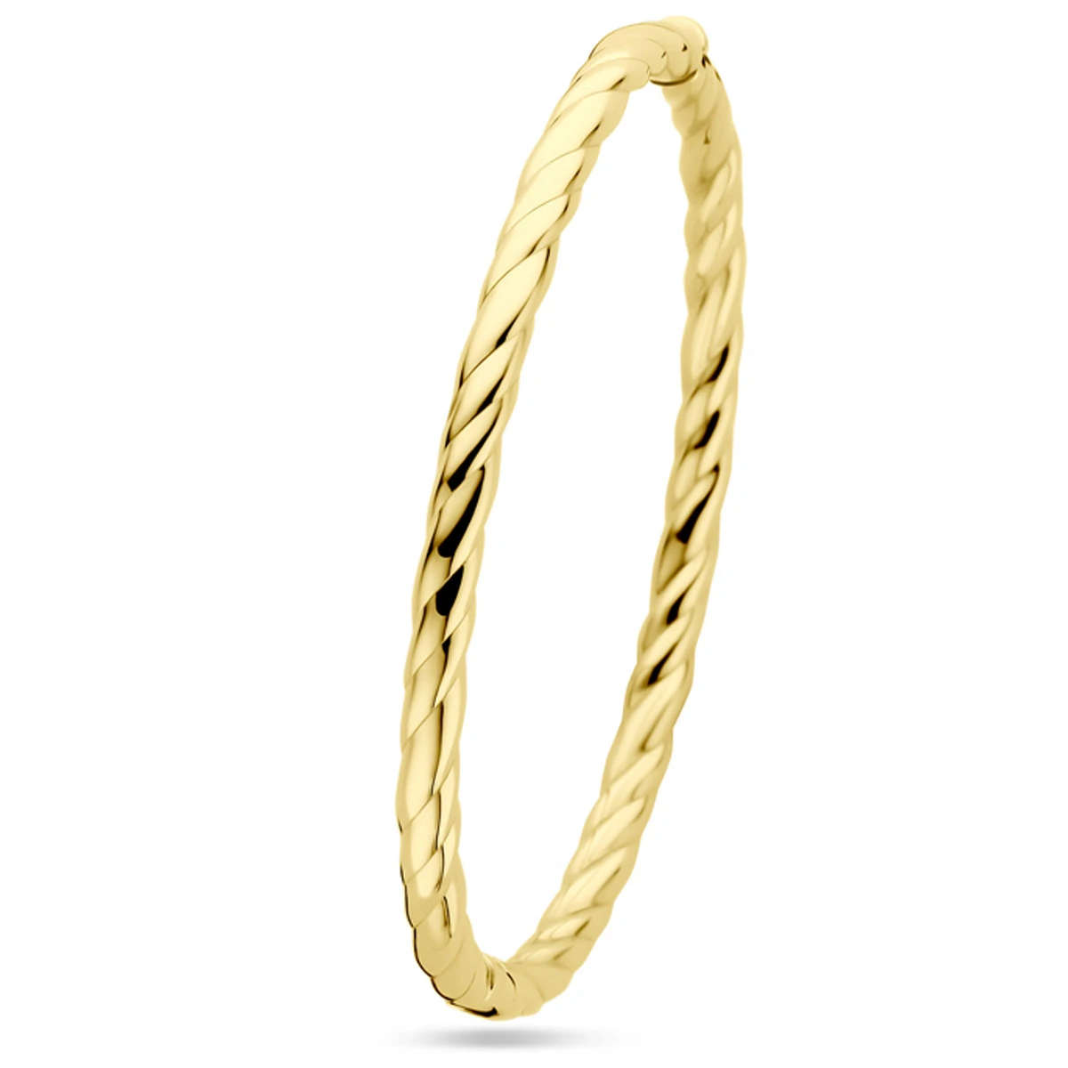 bangle scharnier buis gedraaid 4,0 x 60 mm 14K geelgoud