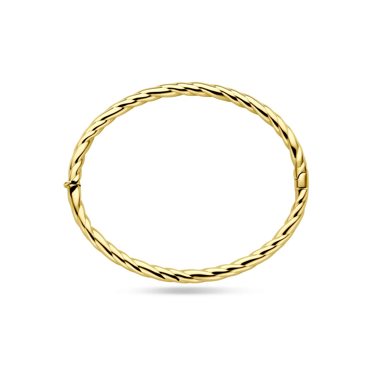bangle scharnier buis gedraaid 4,0 x 60 mm 14K geelgoud