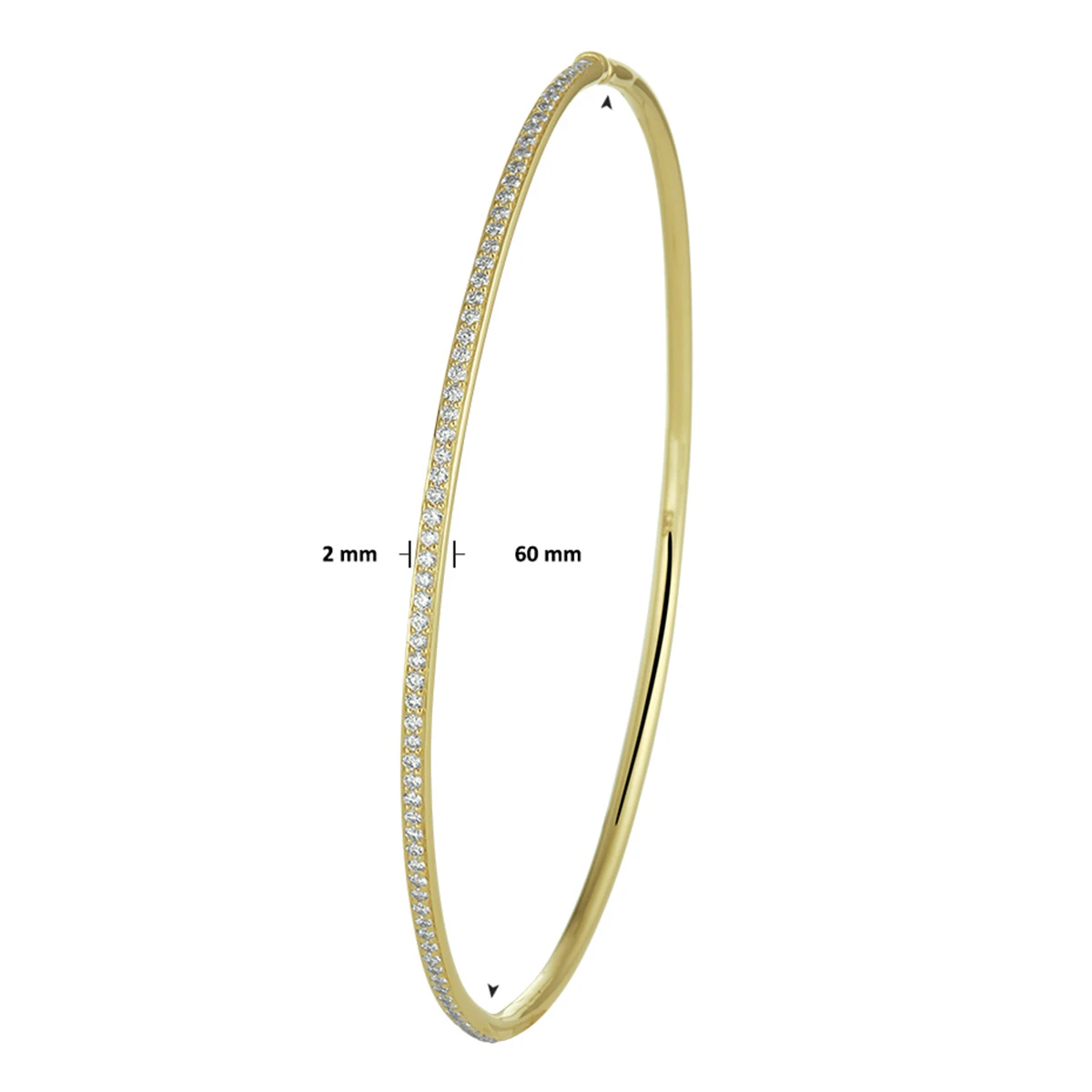 bangle scharnier diamant 0.50ct h si 2,0 x 60 mm 14K geelgoud
