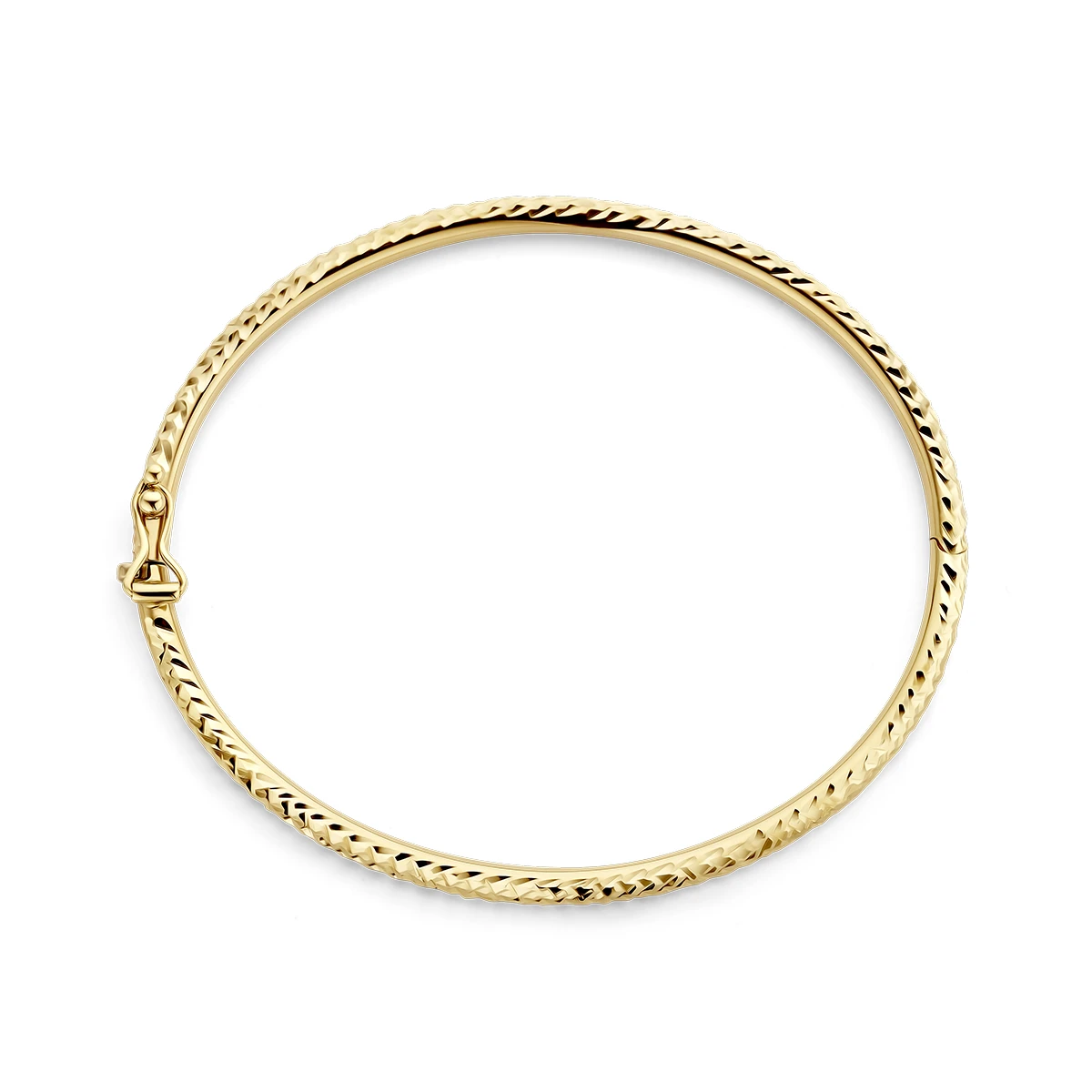 bangle scharnier gediamanteerd 3,0 mm 60 mm 14K geelgoud