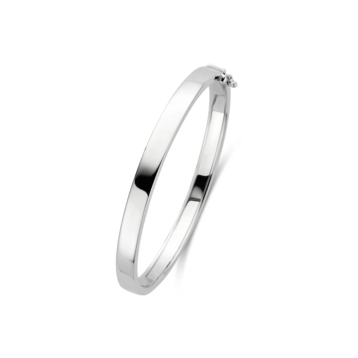 bangle scharnier massief 6 mm zilver gerhodineerd