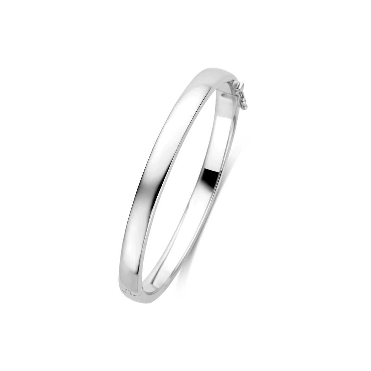 bangle scharnier massief 6 mm zilver gerhodineerd