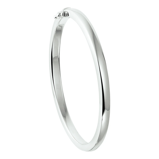 bangle scharnier massief 6 mm zilver gerhodineerd