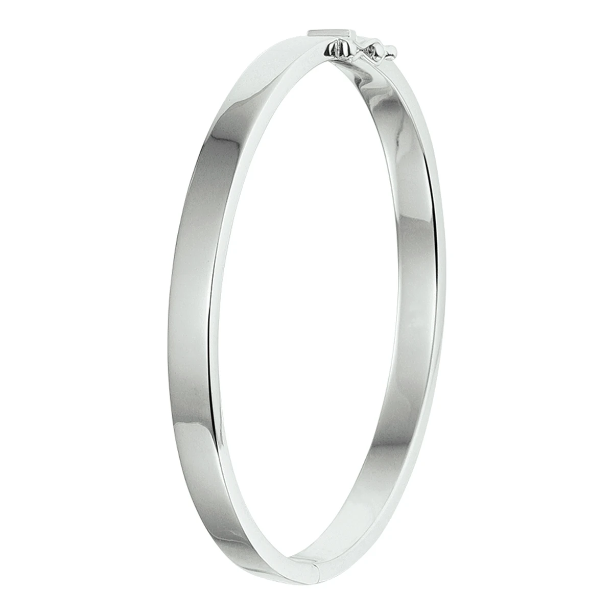 bangle scharnier massief 6 mm zilver gerhodineerd