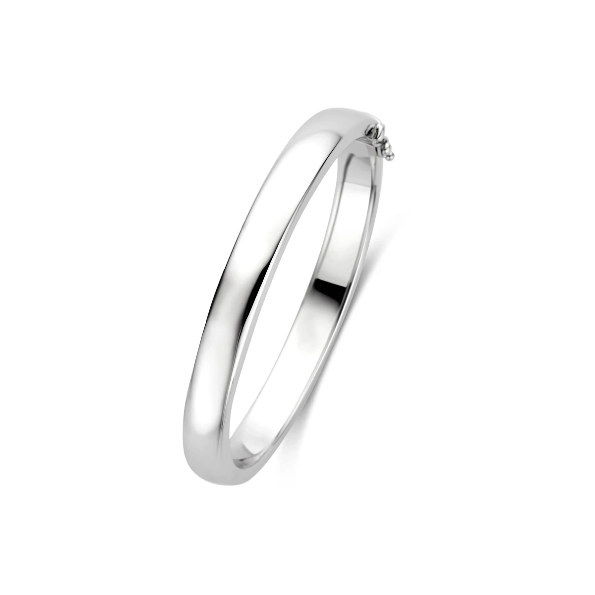 bangle scharnier massief 8 mm zilver gerhodineerd