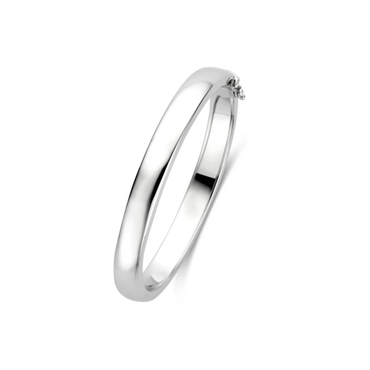 bangle scharnier massief 8 mm zilver gerhodineerd