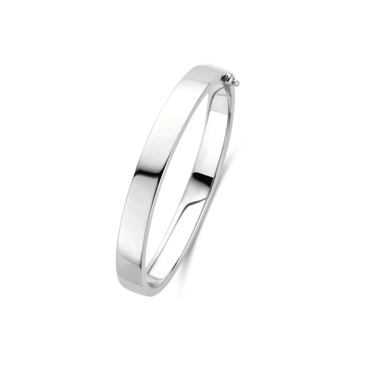 bangle scharnier massief 8 mm zilver gerhodineerd