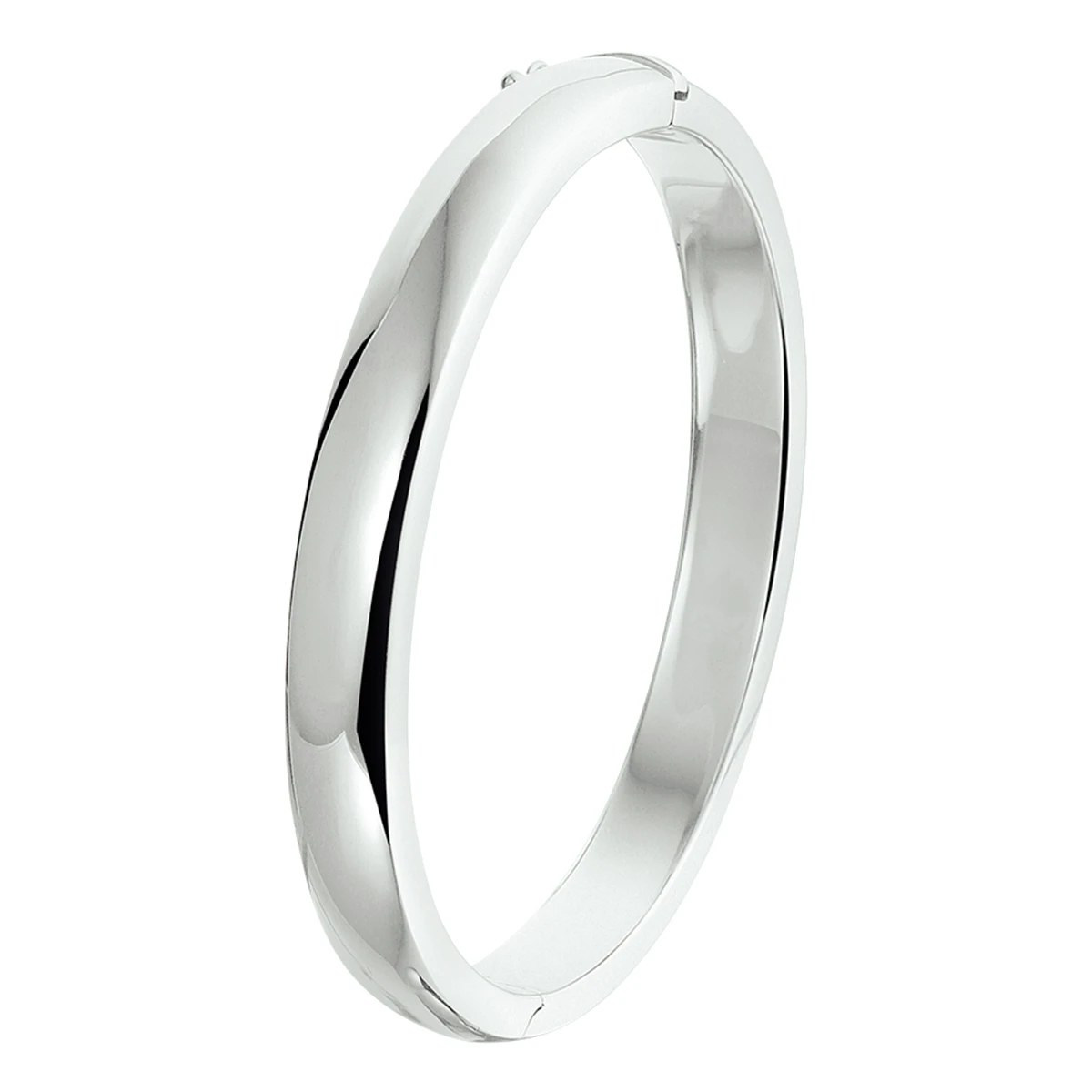 bangle scharnier massief 8 mm zilver gerhodineerd