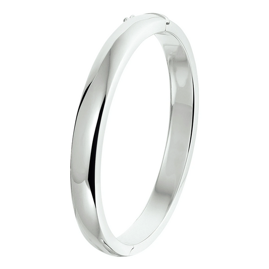 bangle scharnier massief 8 mm zilver gerhodineerd