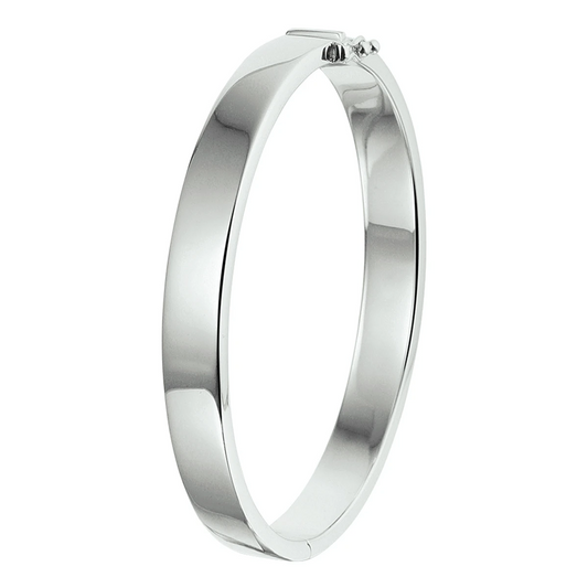 bangle scharnier massief 8 mm zilver gerhodineerd