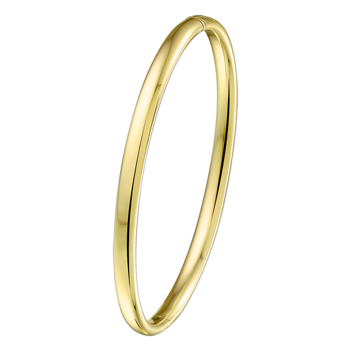 bangle scharnier ovale buis massief 3 x 56 mm silgold (geel met zilverkern)