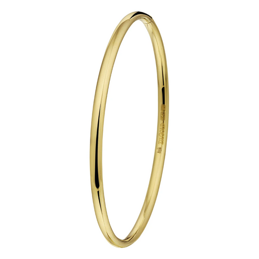 bangle scharnier ovale buis massief 3 x 61 mm silgold (geel met zilverkern)