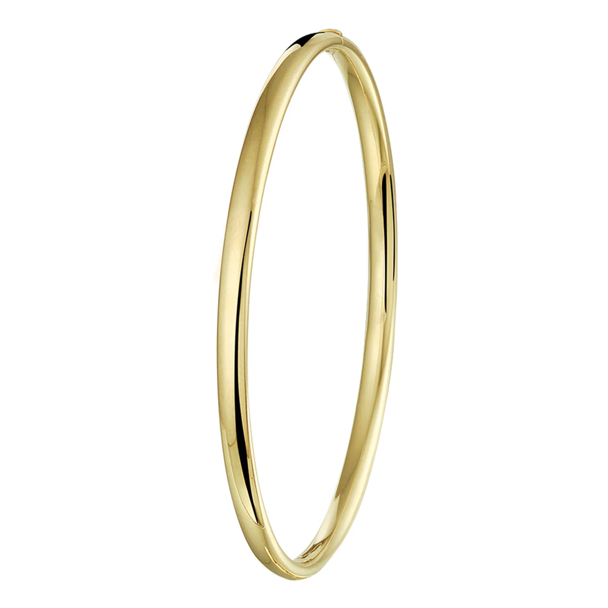 bangle scharnier ovale buis massief 4 x 58 mm silgold (geel met zilverkern)