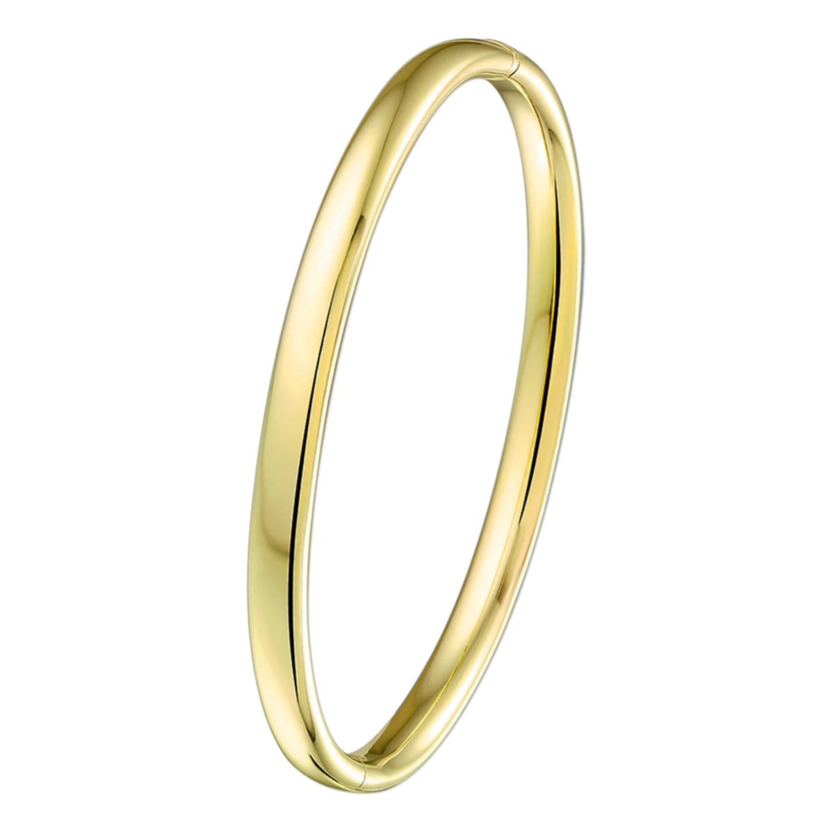 bangle scharnier massief ovale buis 5 mm Silgold (geel met zilverkern)