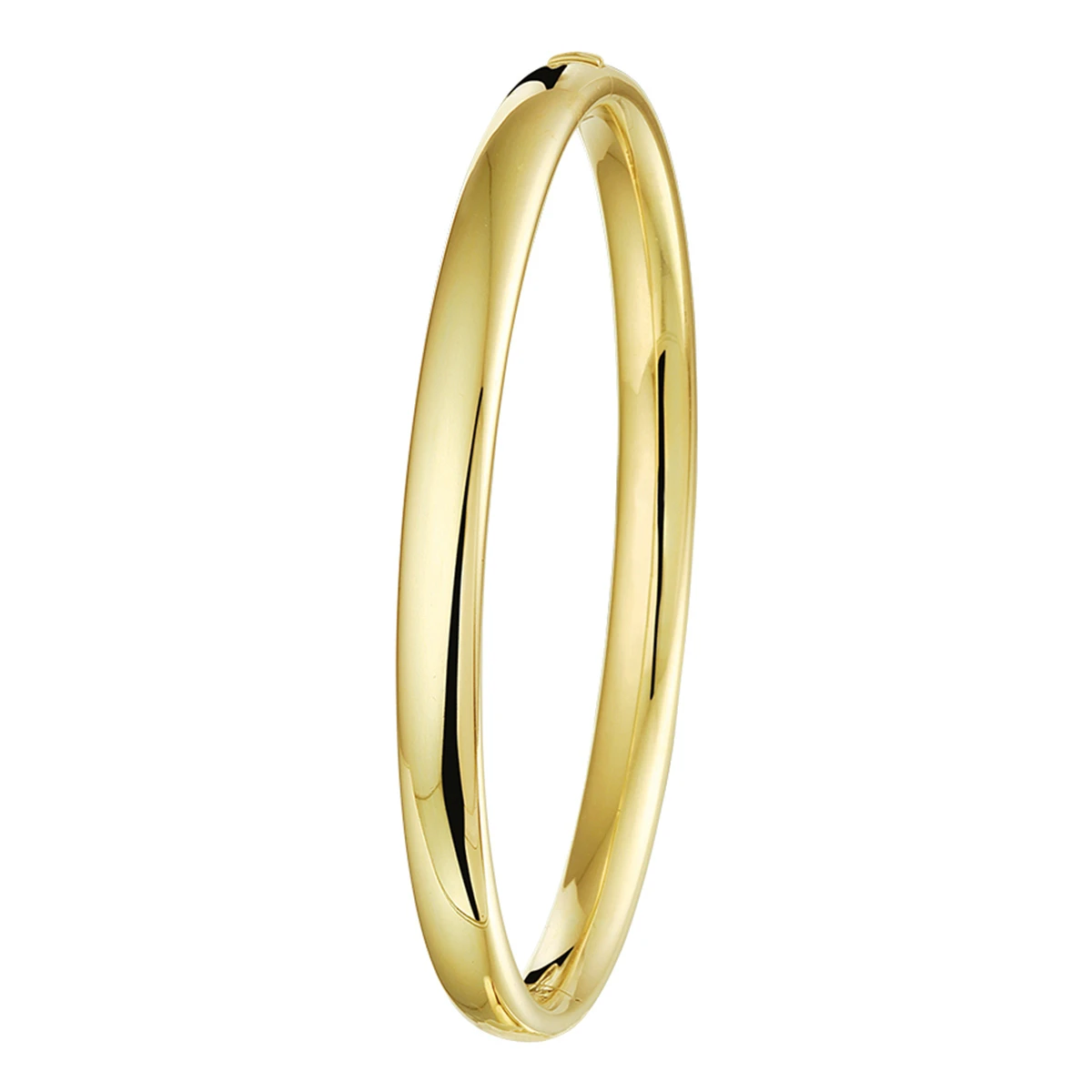 bangle scharnier massief ovale buis 6 mm Silgold (geel met zilverkern)
