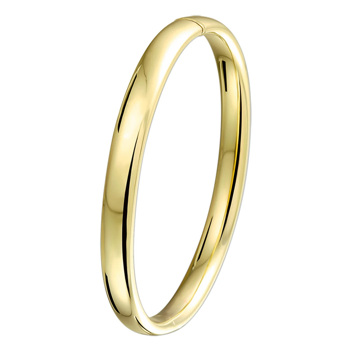 bangle scharnier massief ovale buis 7 mm Silgold (geel met zilverkern)