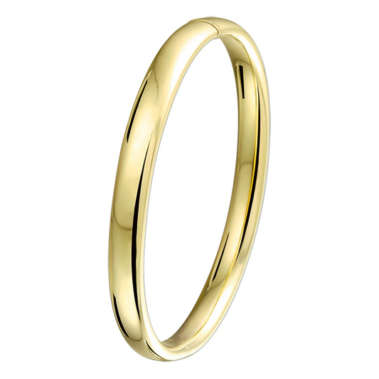 bangle scharnier massief ovale buis 7 mm Silgold (geel met zilverkern)