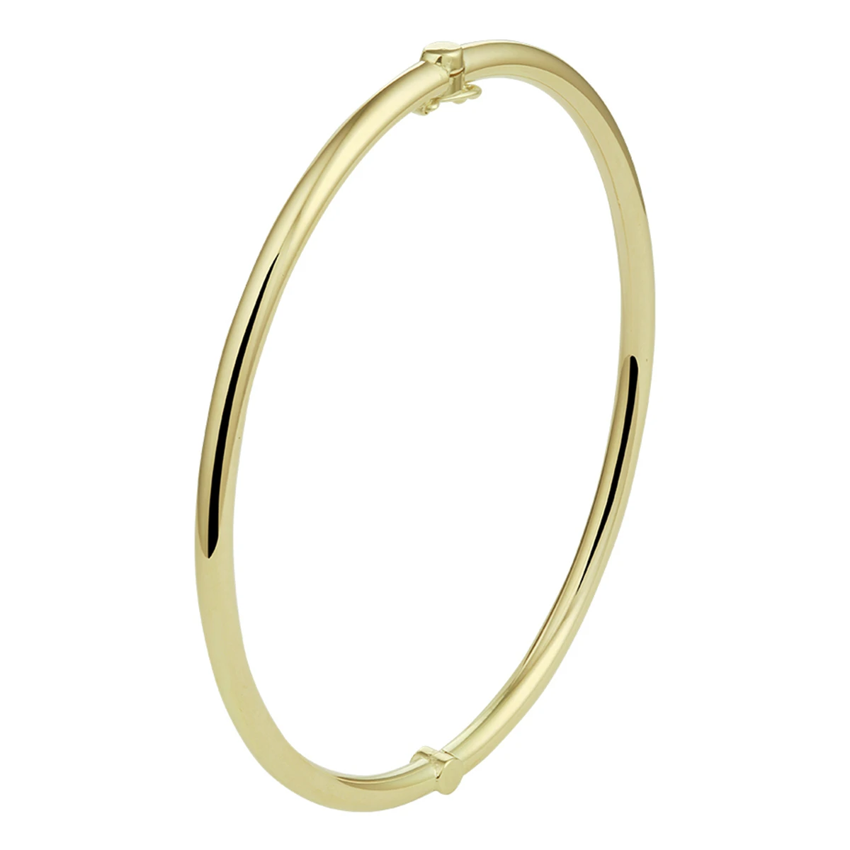 bangle scharnier massief ronde buis 3 mm Silgold (geel met zilverkern)