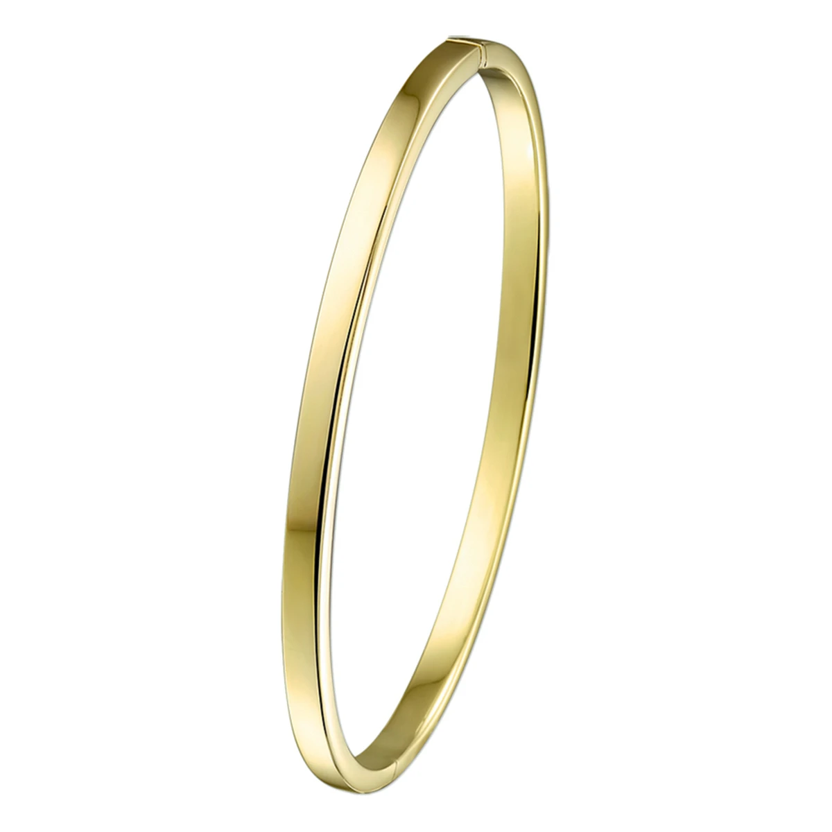bangle scharnier massief vlakke buis 3 x 61 mm silgold (geel met zilverkern)