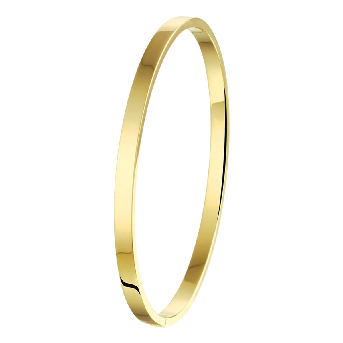 bangle scharnier vlakke buis massief 4 x 61 mm silgold (geel met zilverkern)