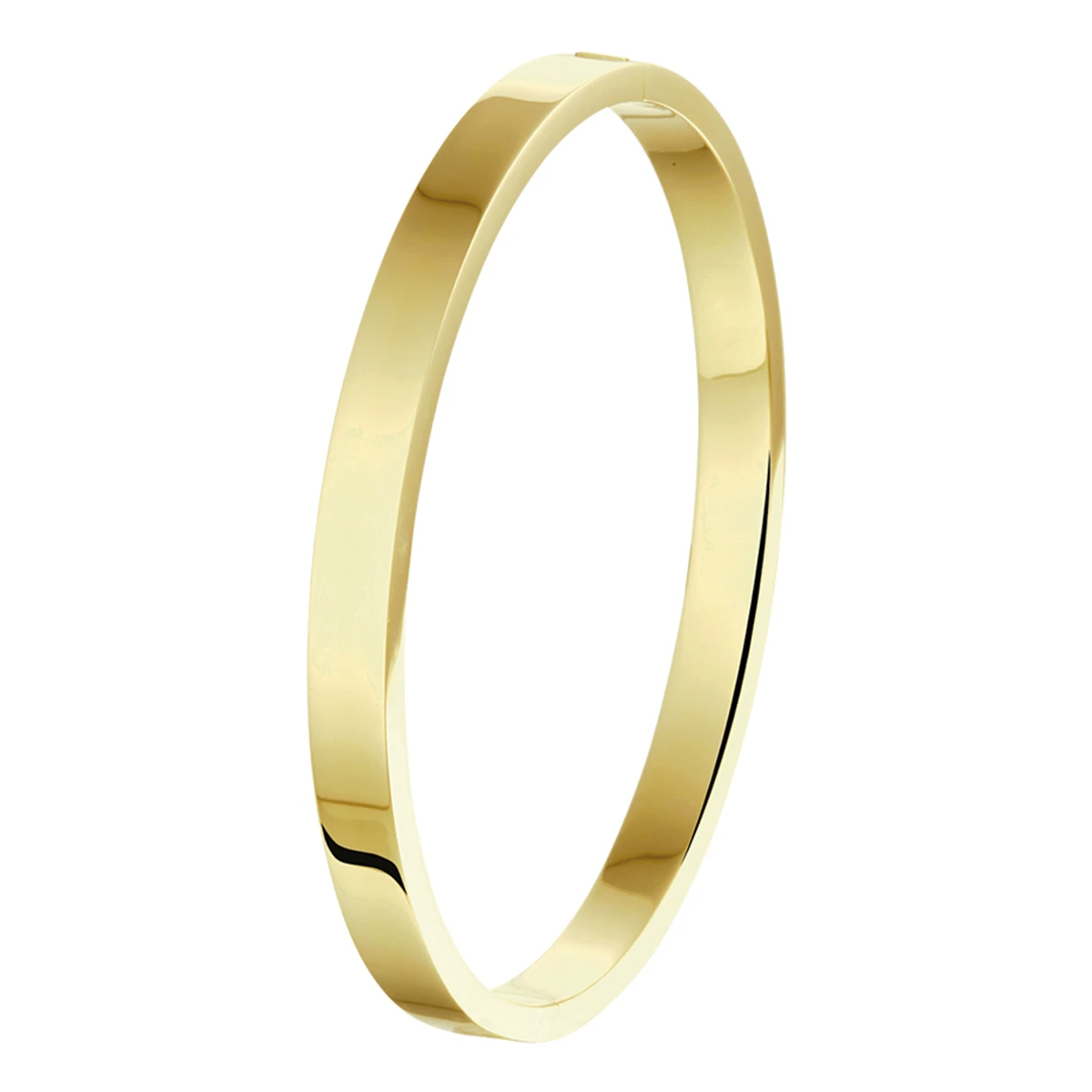 bangle scharnier massief vlakke buis 6,0 mm silgold (geel met zilverkern)