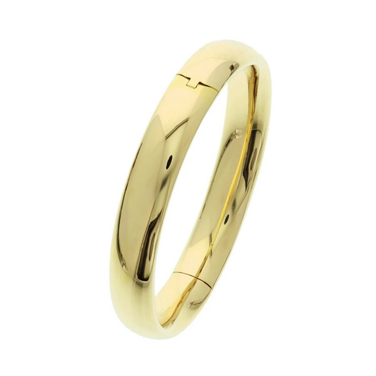 bangle scharnier ovale buis 10 x 60 mm 14K geelgoud