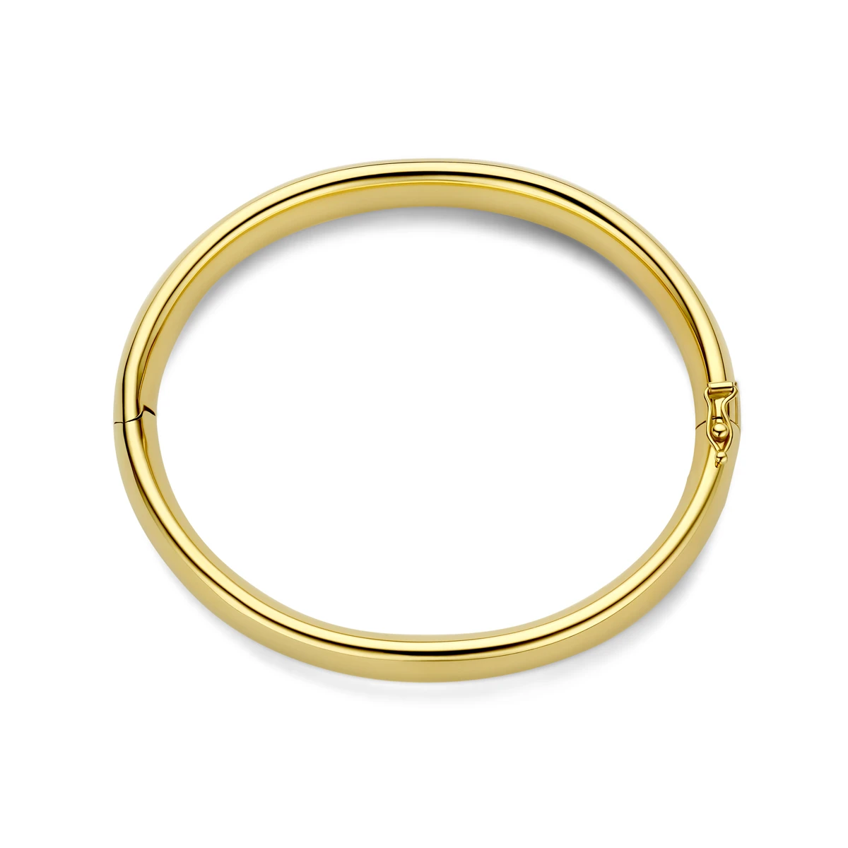 bangle scharnier ovale buis 10 x 60 mm 14K geelgoud