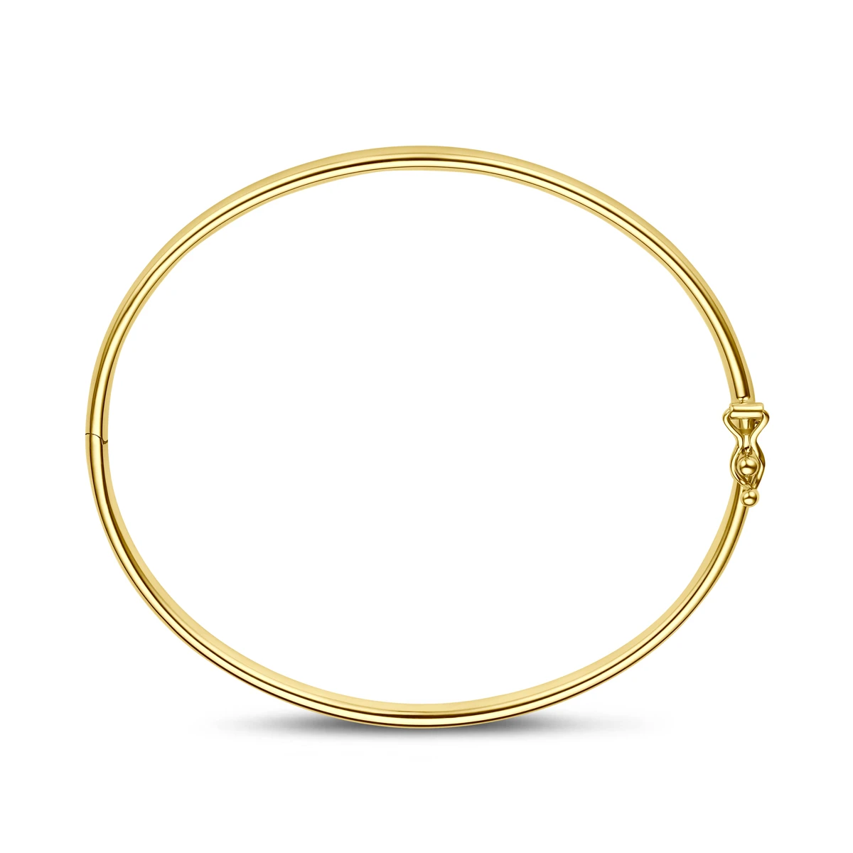 bangle scharnier ovale buis 4 x 60 mm 14K geelgoud