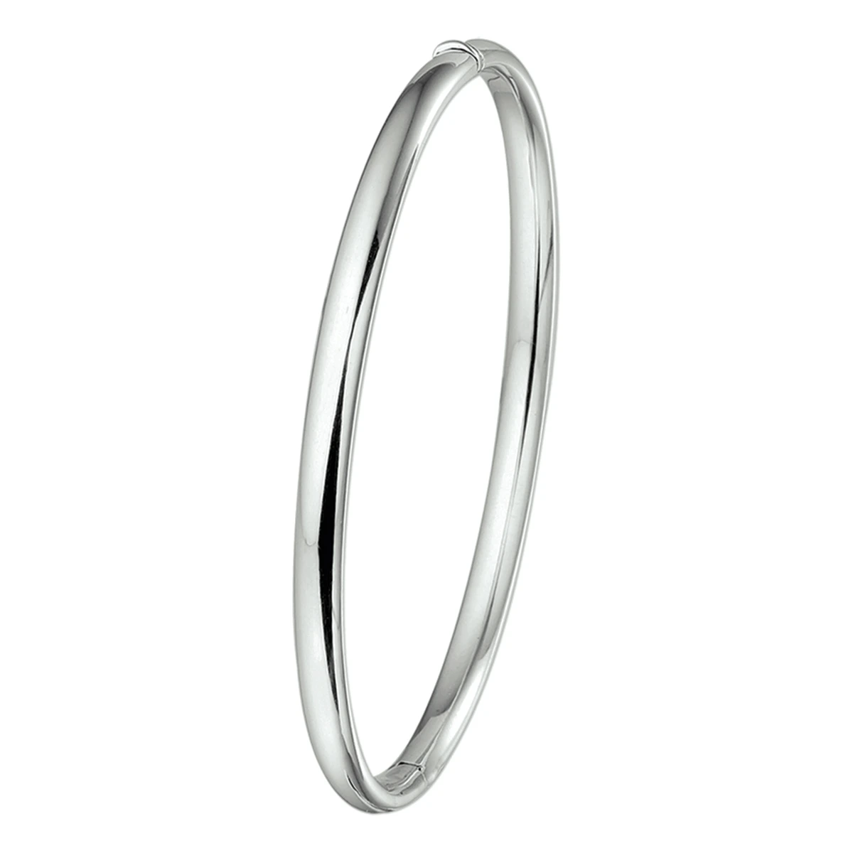 bangle scharnier ovale buis 4 x 60 mm 14K witgoud