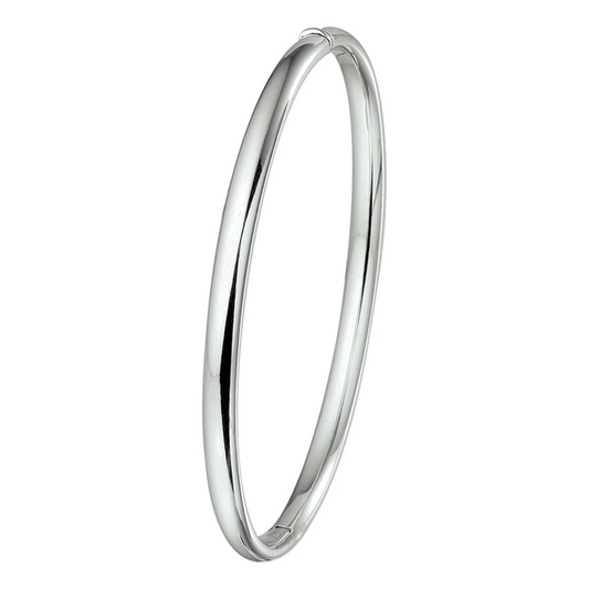 bangle scharnier ovale buis 4 x 60 mm 14K witgoud