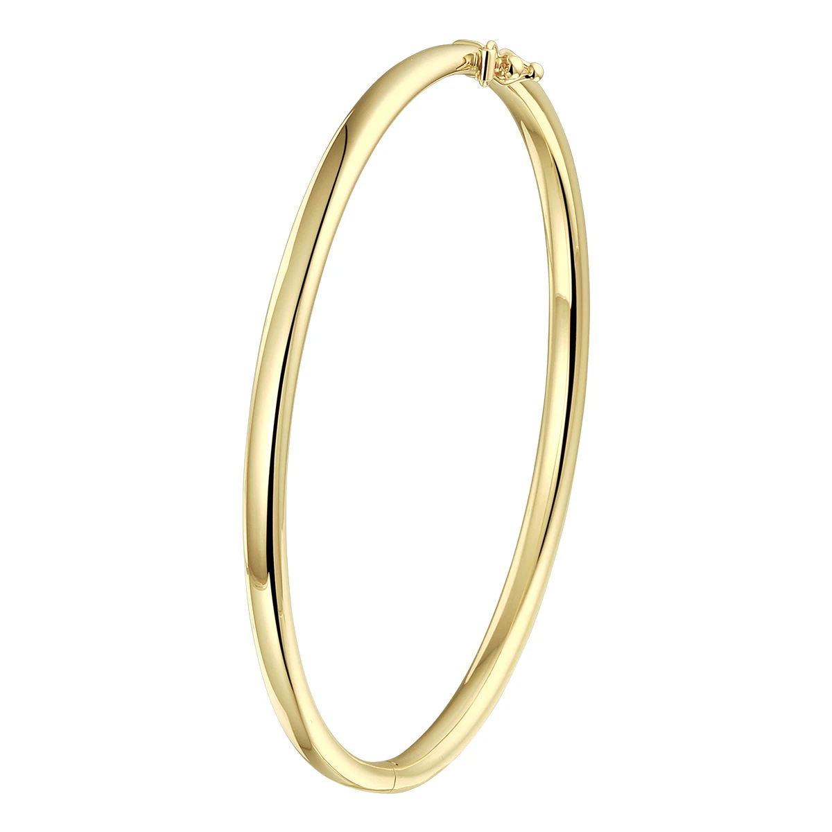 bangle scharnier ovale buis 4,0 mm 14K geelgoud