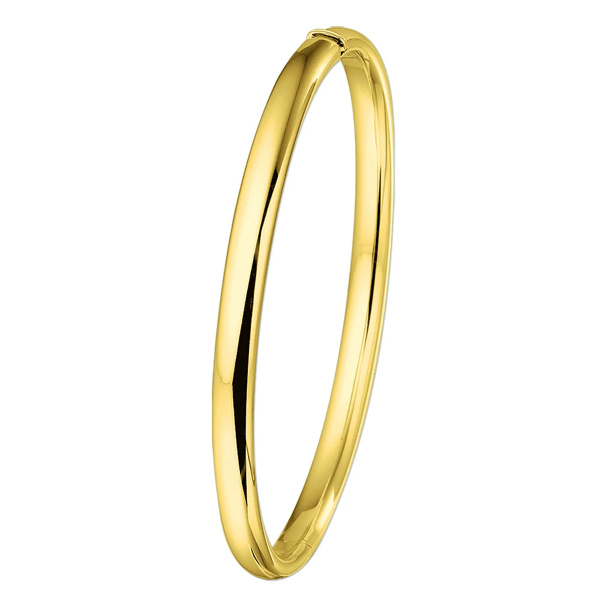 bangle scharnier ovale buis 5 x 60 mm 14K geelgoud
