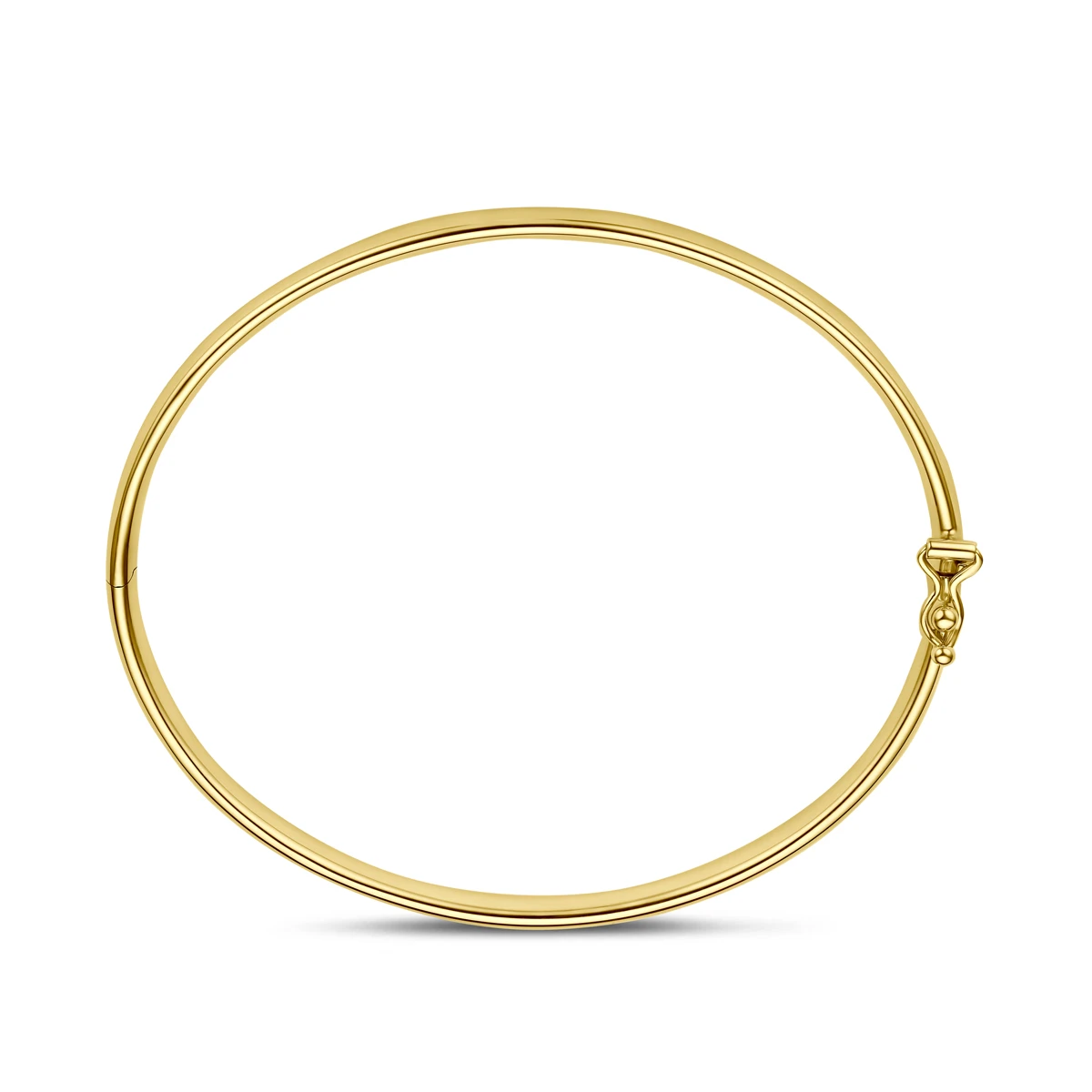 bangle scharnier ovale buis 5 x 60 mm 14K geelgoud