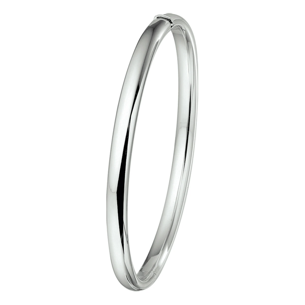 bangle scharnier ovale buis 5 x 60 mm 14K witgoud