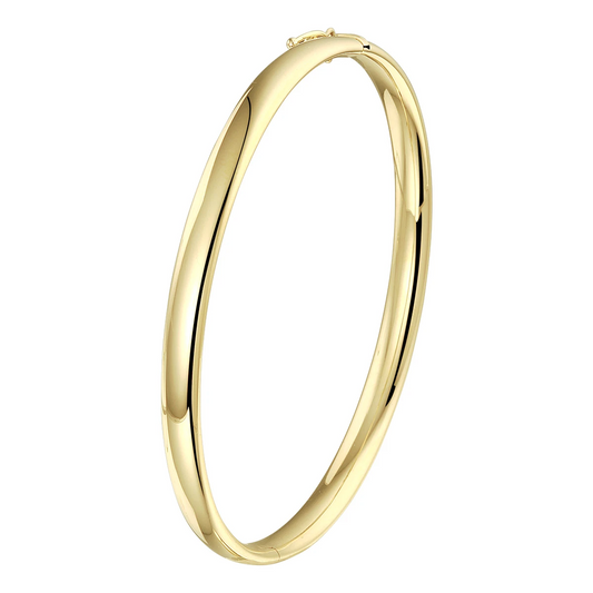 bangle scharnier ovale buis 5,0 mm 14K geelgoud