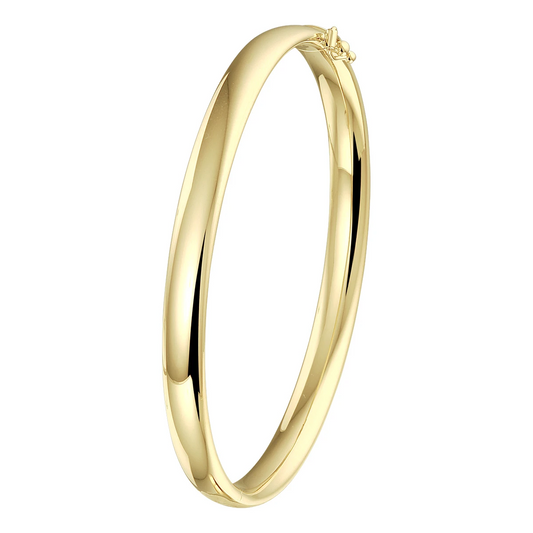 bangle scharnier ovale buis 6 x 60 mm 14K geelgoud