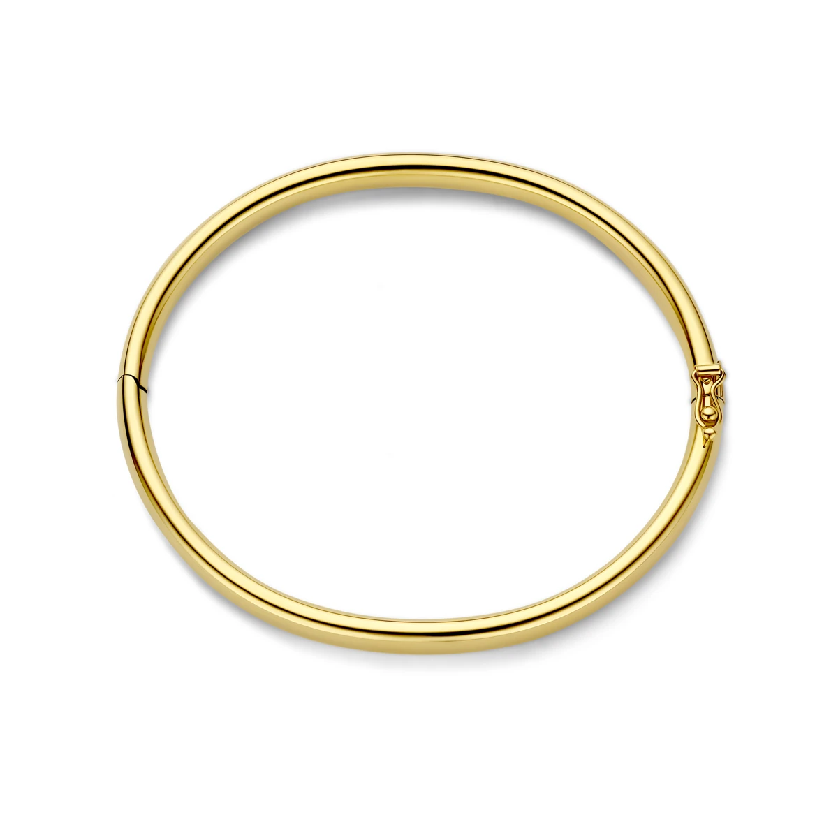bangle scharnier ovale buis 6 x 60 mm 14K geelgoud