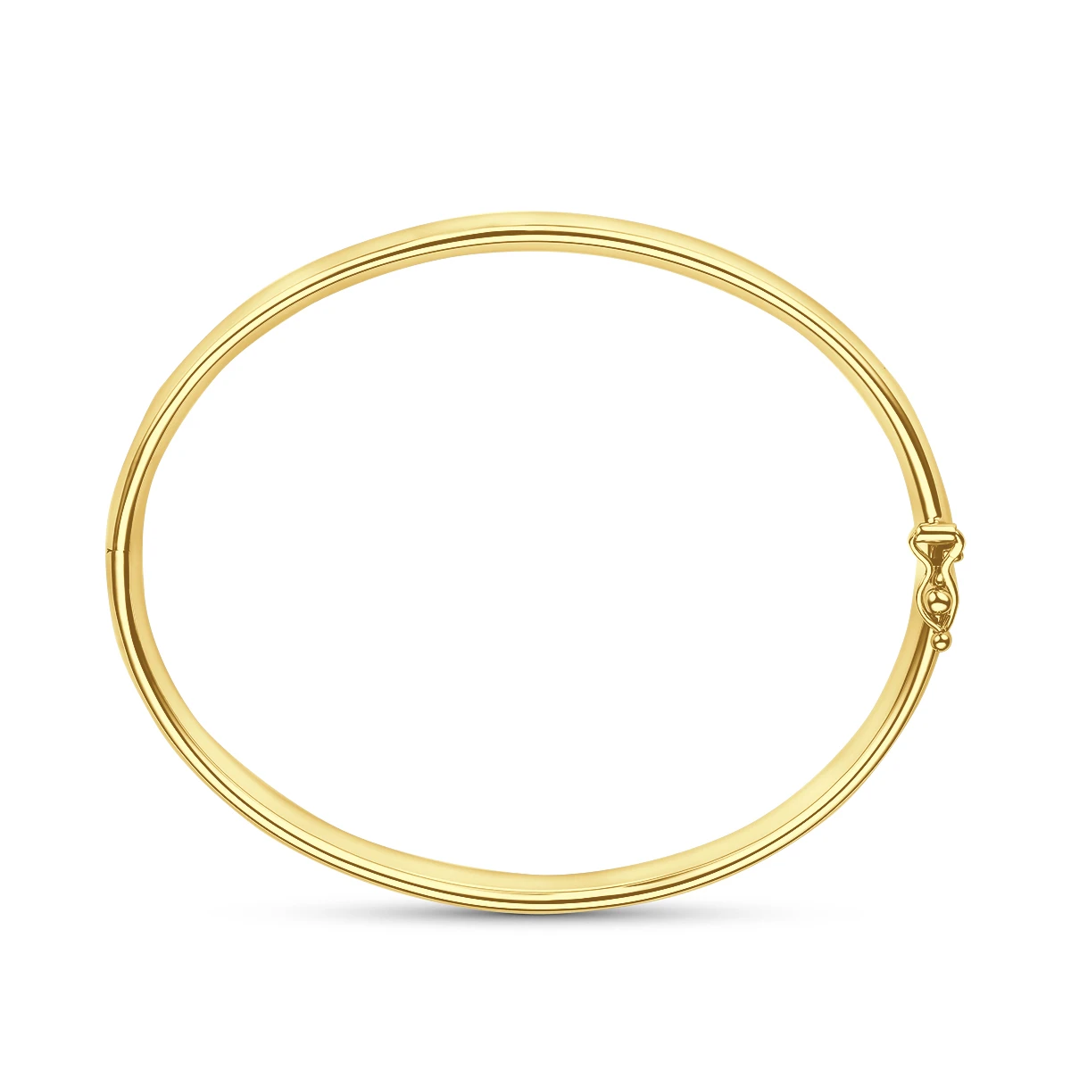 bangle scharnier ovale buis 6 x 60 mm 14K geelgoud