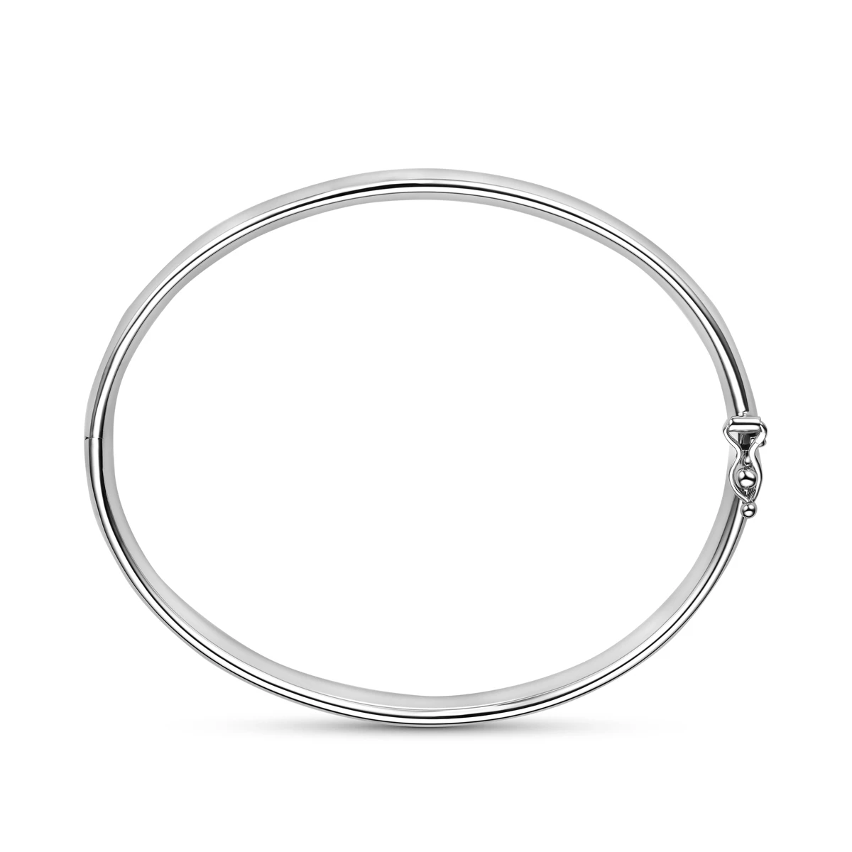 bangle scharnier ovale buis 6 x 60 mm 14K witgoud