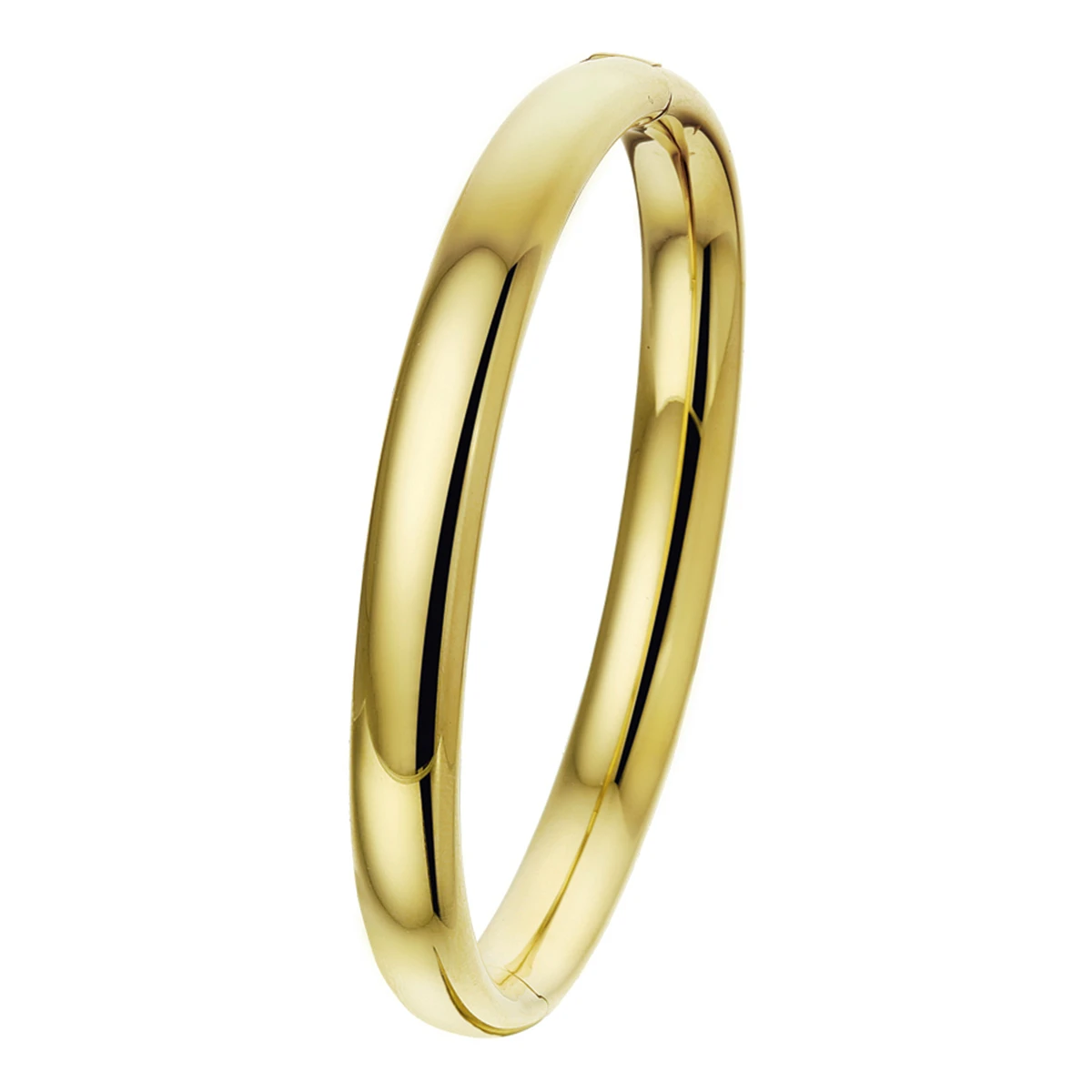 bangle scharnier ovale buis 8 x 60 mm 14K geelgoud