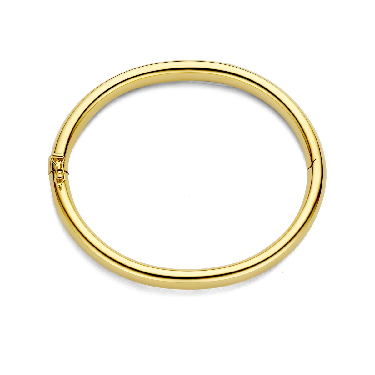 bangle scharnier ovale buis 8 x 60 mm 14K geelgoud