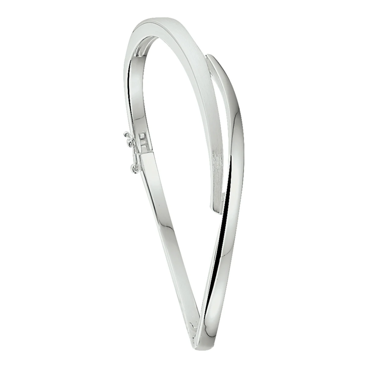 bangle scharnier poli/mat 7 x 60 mm zilver gerhodineerd