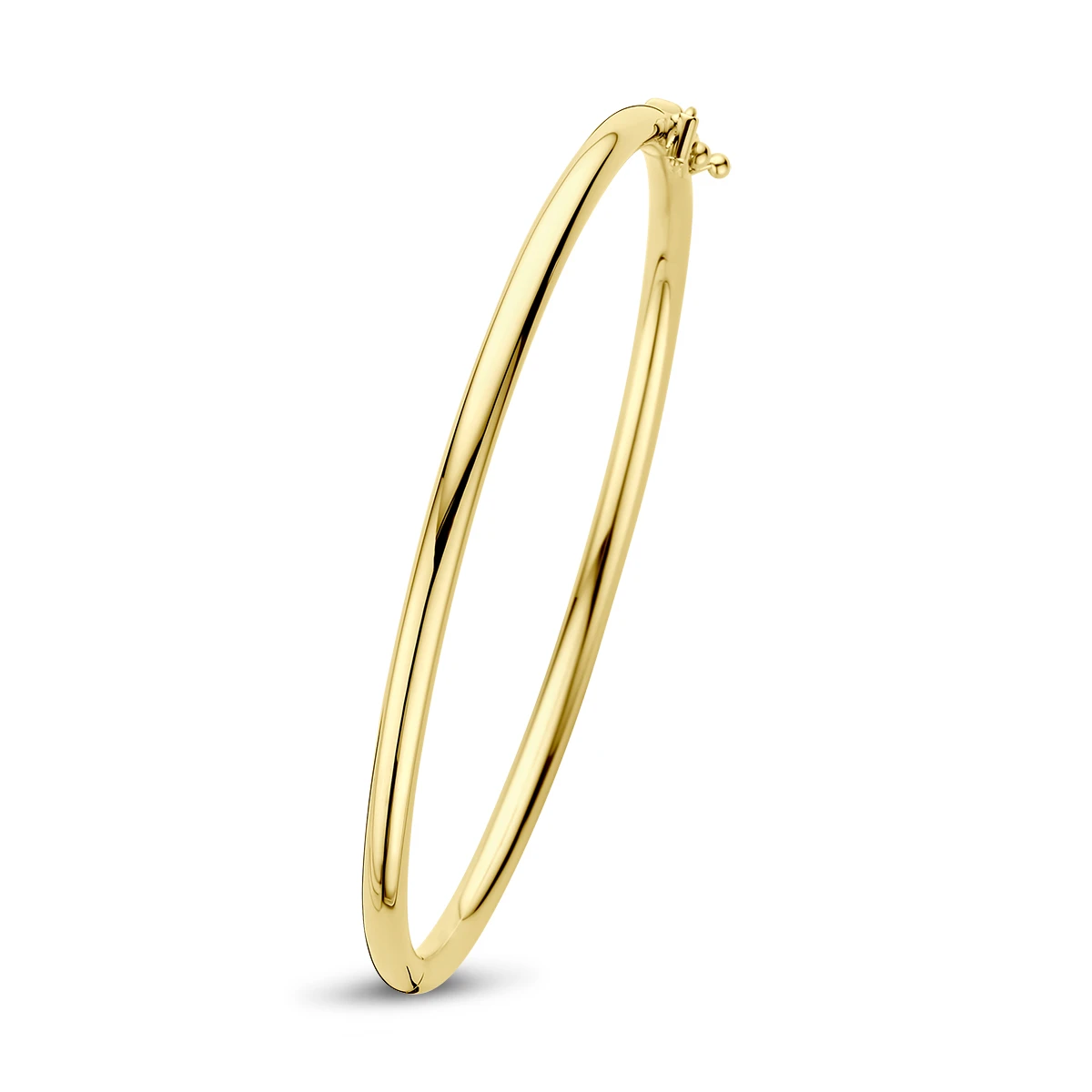 bangle scharnier ronde buis 14K geelgoud