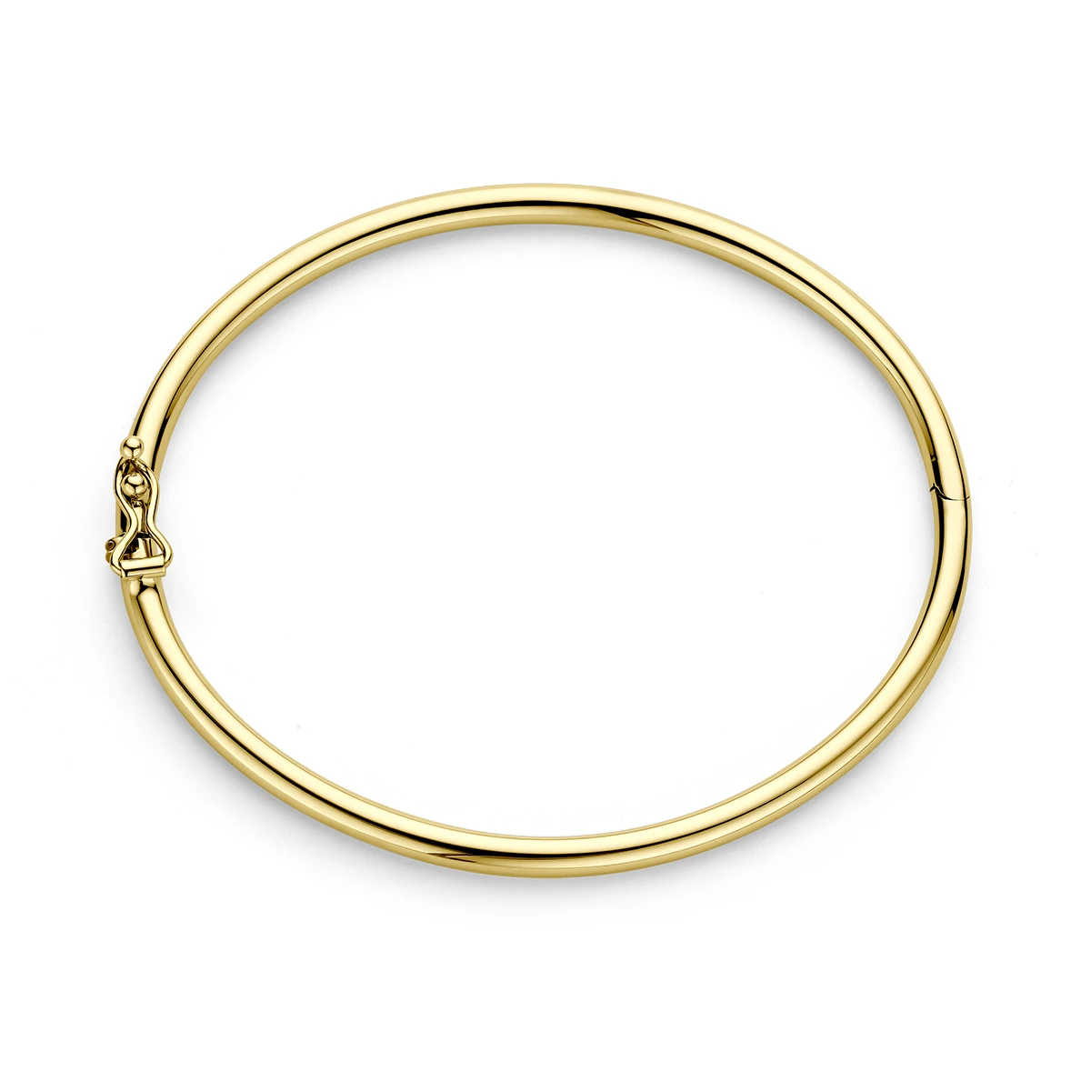 bangle scharnier ronde buis 14K geelgoud