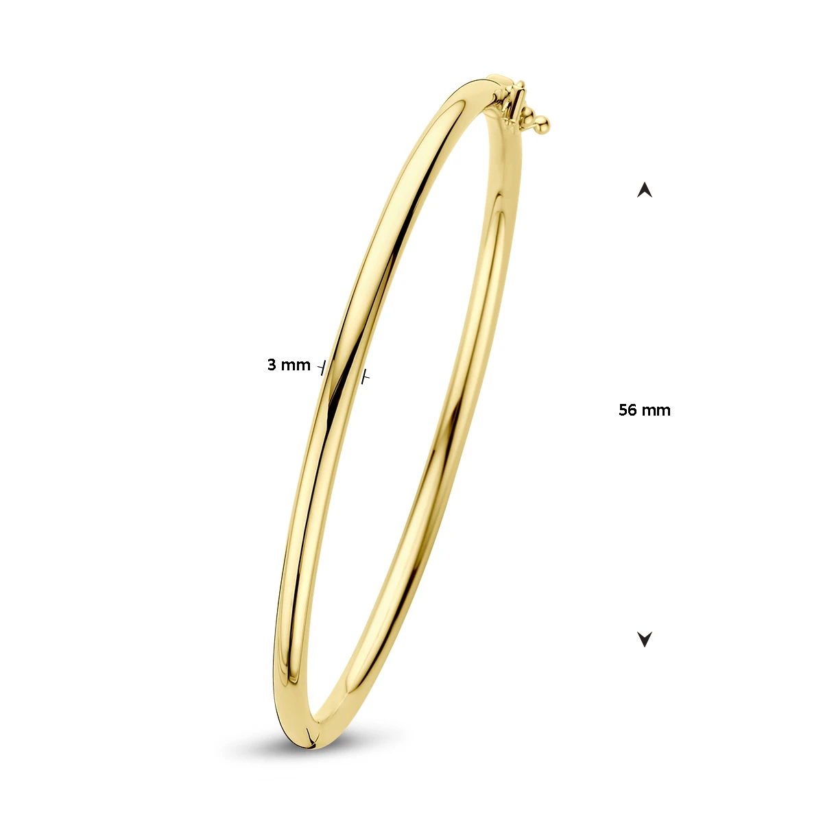 bangle scharnier ronde buis 14K geelgoud