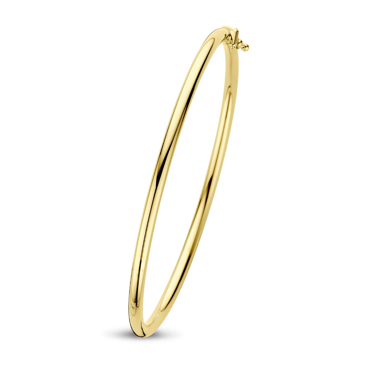 bangle scharnier ronde buis 14K geelgoud
