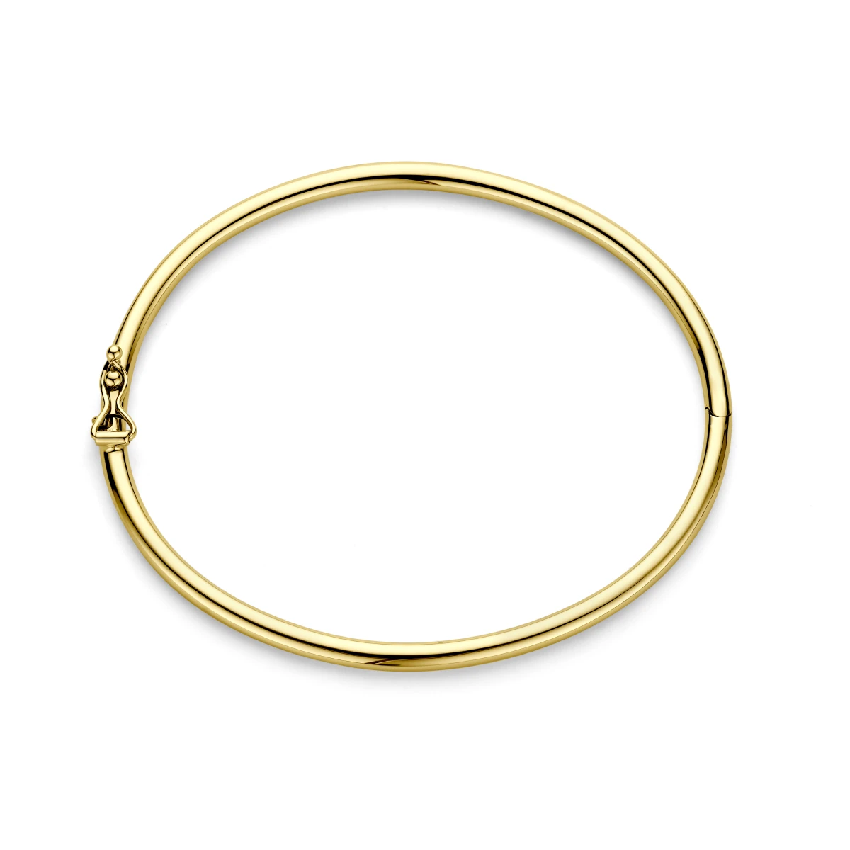 bangle scharnier ronde buis 14K geelgoud