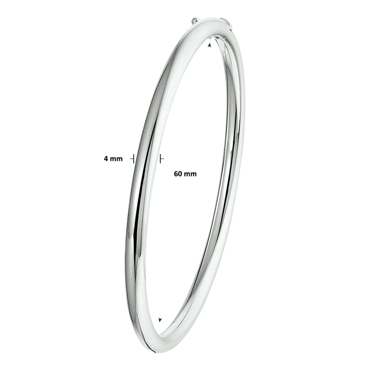 bangle scharnier ronde buis 4 x 60 mm zilver gerhodineerd