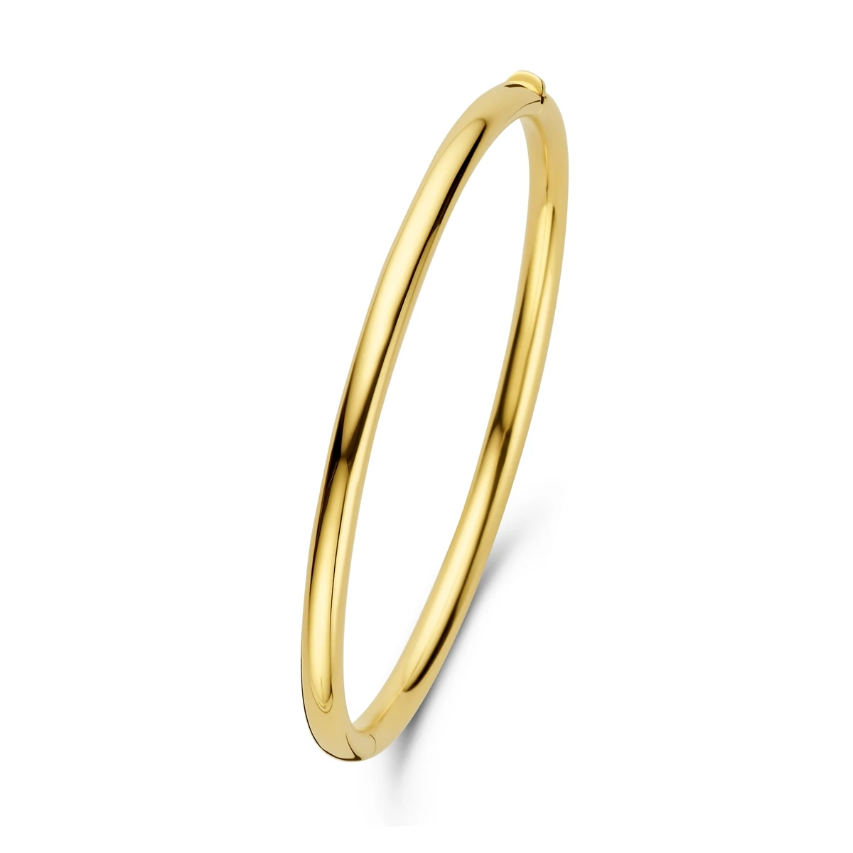 bangle scharnier ronde buis 4 x 60 mm 14K geelgoud