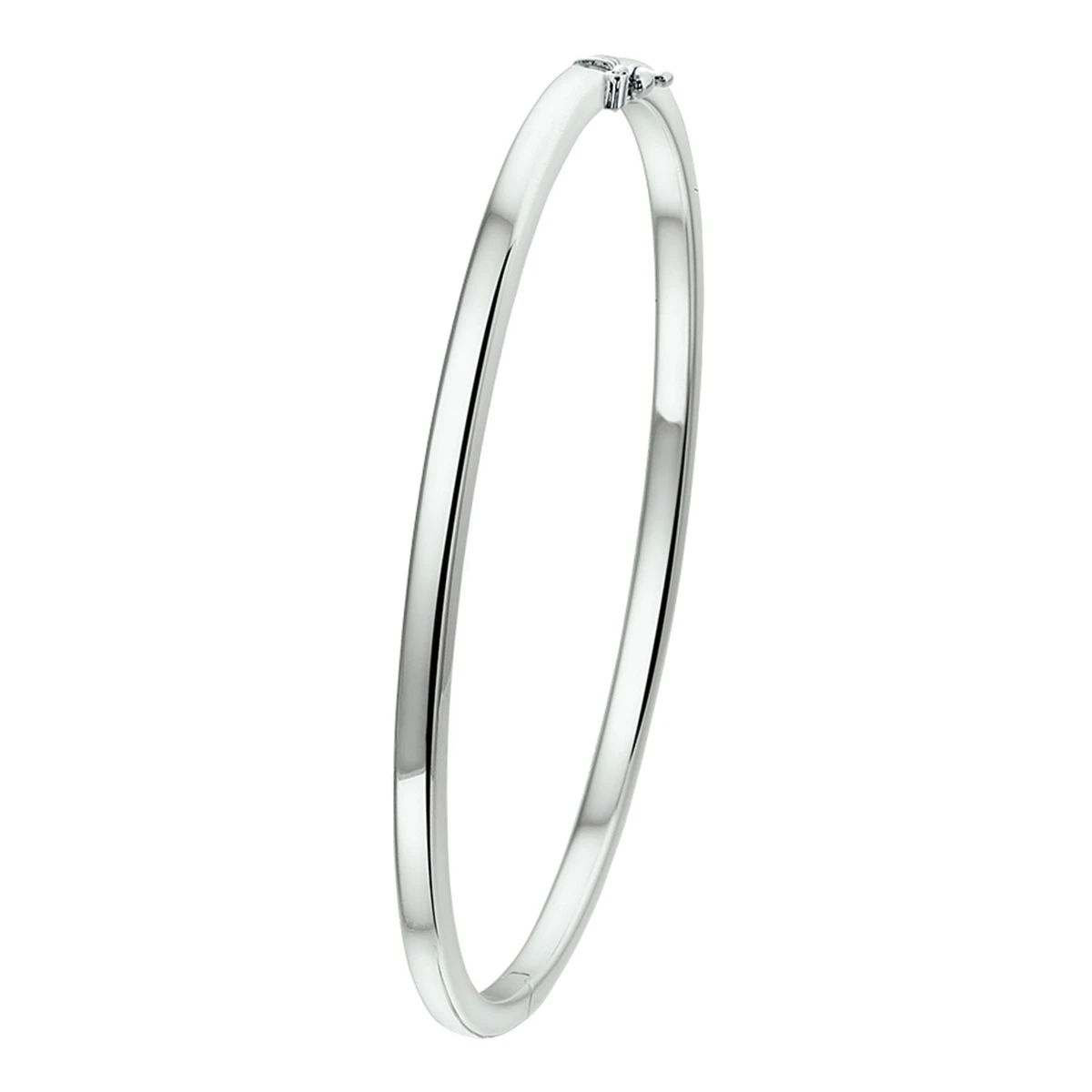 bangle scharnier vlakke buis 3 x 61 mm 14K witgoud